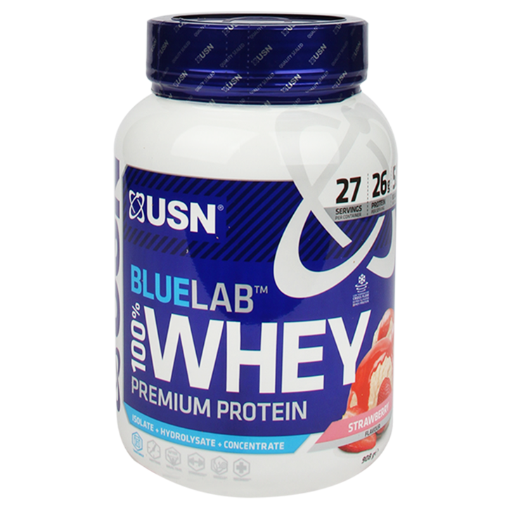 USN Blue Lab 100% Whey Eiwitpoeder Aarbei 908g image 1