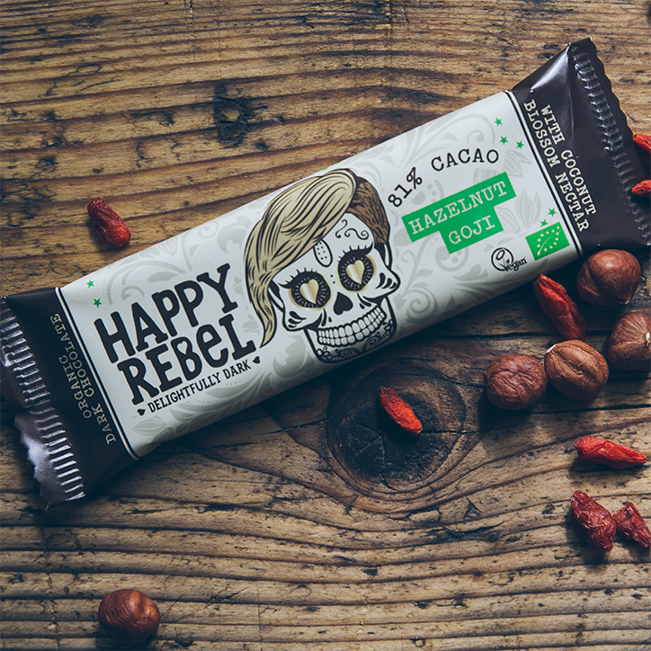 Happy Rebel Dark Chocolate Hazelnut Goji Bio image 2