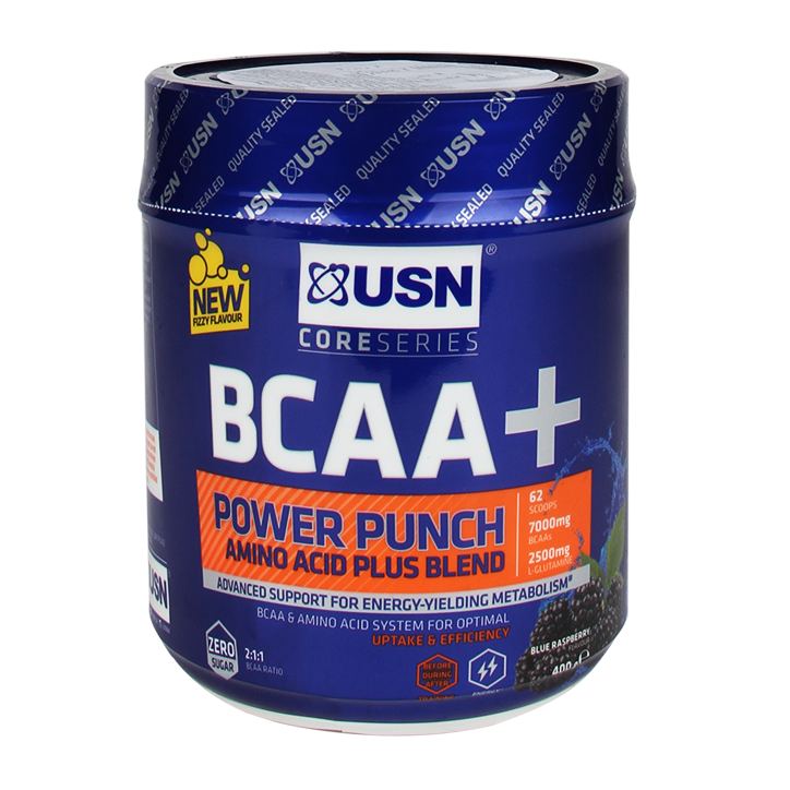 USN BCAA+ Powerpunch Blue Raspberry 400g image 1