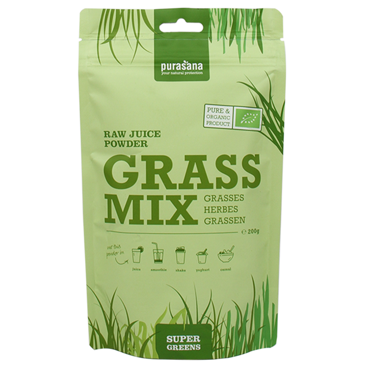 Purasana Raw Juice Poeder Grass Mix Bio (200gr)