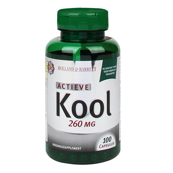 Holland & Barrett Actieve Kool, 260mg (100 Capsules) image 1