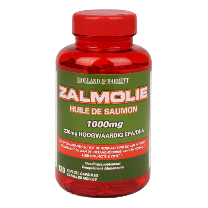 Holland & Barrett Zalmolie, 1000mg (120 Capsules) image 1