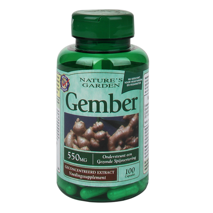Natures Garden Gember, 550mg (100 Capsules) image 1