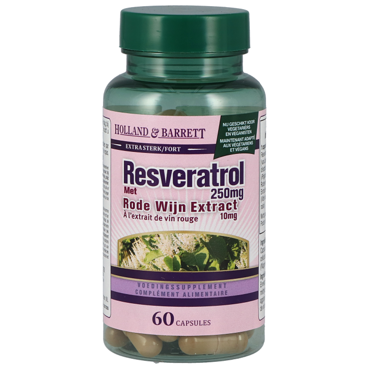 Holland & Barrett Resveratrol Met Rode Wijn Extract, 250 mg (60 Capsules)