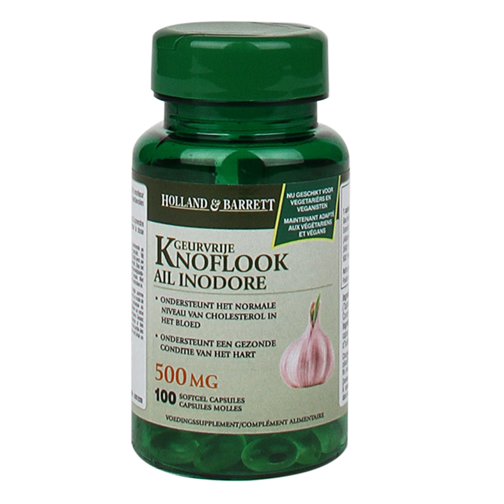 Holland & Barrett Knoflook Geurvrij, 500mg (100 Capsules) image 1