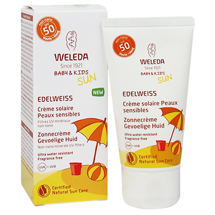 Weleda Edelweiss Zonnecrème Gevoelige Huid + Baby & Kids SPF 50 kopen ...