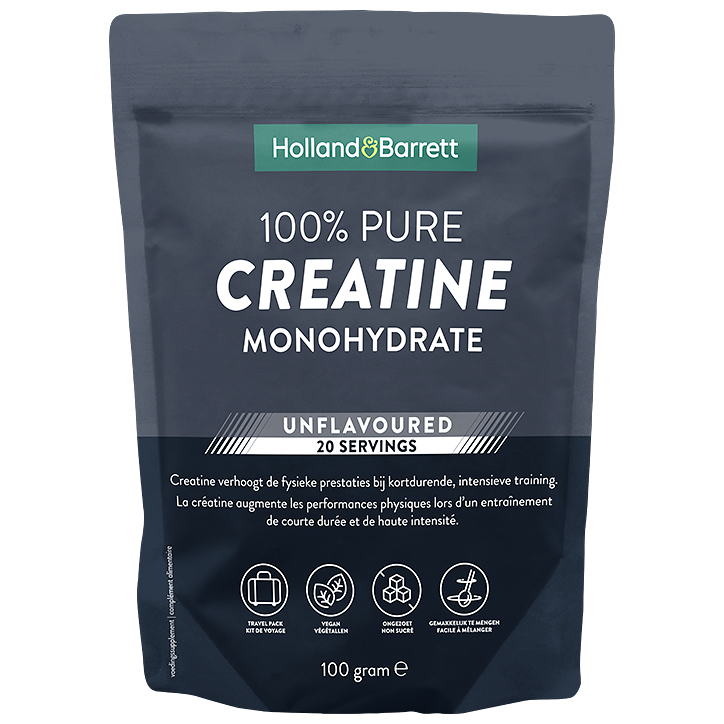 1+1 gratis | Holland & Barrett 100% Puur Creatine Monohydraat Reisverpakking - 100g