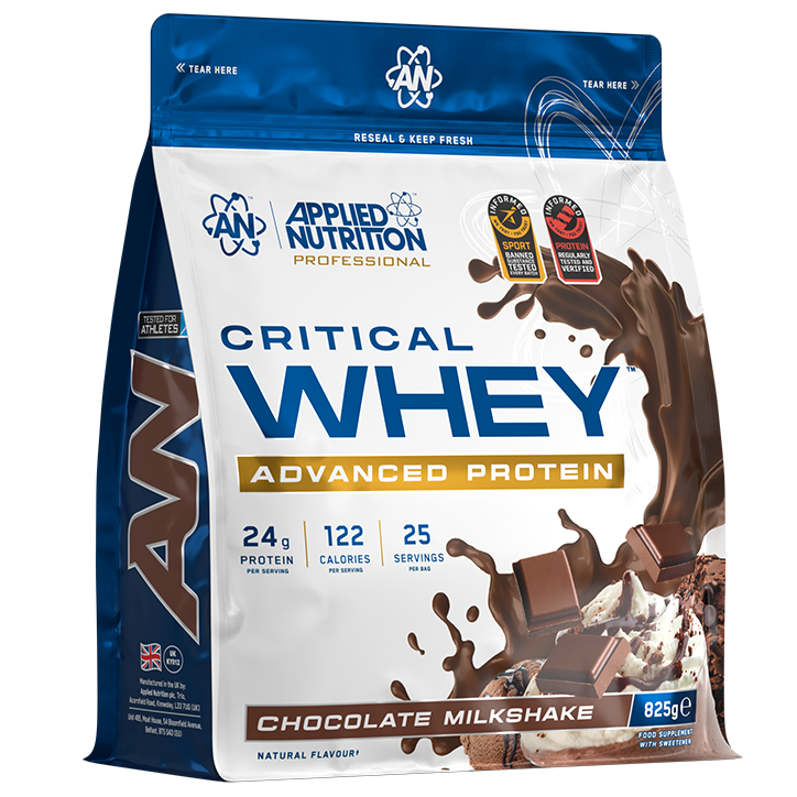 2e product 50% korting | Applied Nutrition Critical Whey™ Protein Chocolade Milkshake - 825 g