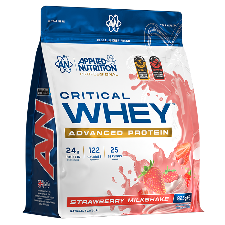 2e product 50% korting | Applied Nutrition Critical Whey™ Protein Strawberry Milkshake - 825g