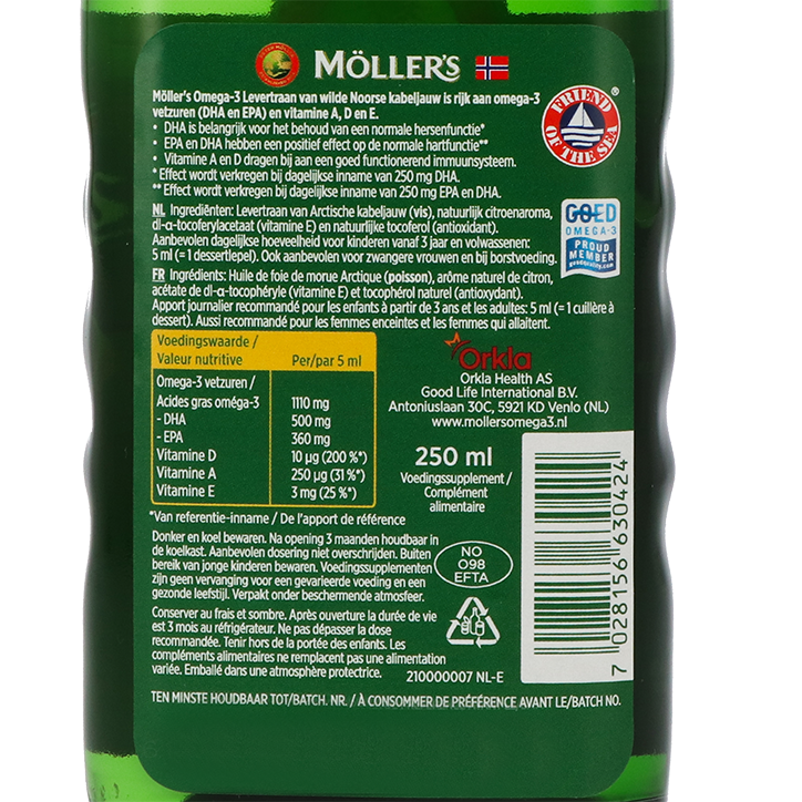 Möller's Omega-3 Levertraan Citroen - 250 ml image 2