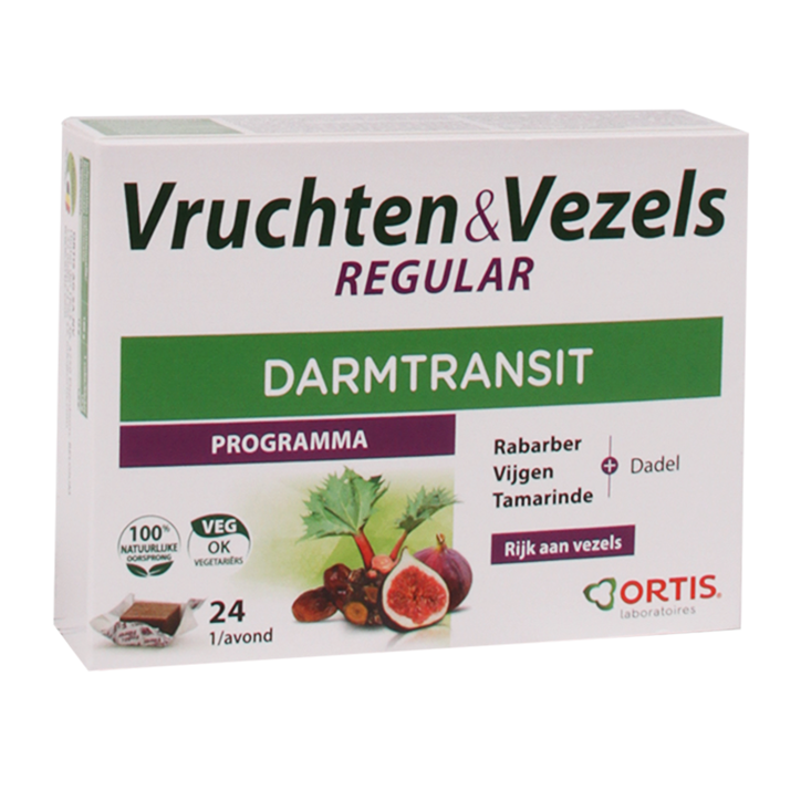 Ortis Vruchten & Vezels Regular Darmtransit (24 Blokjes)