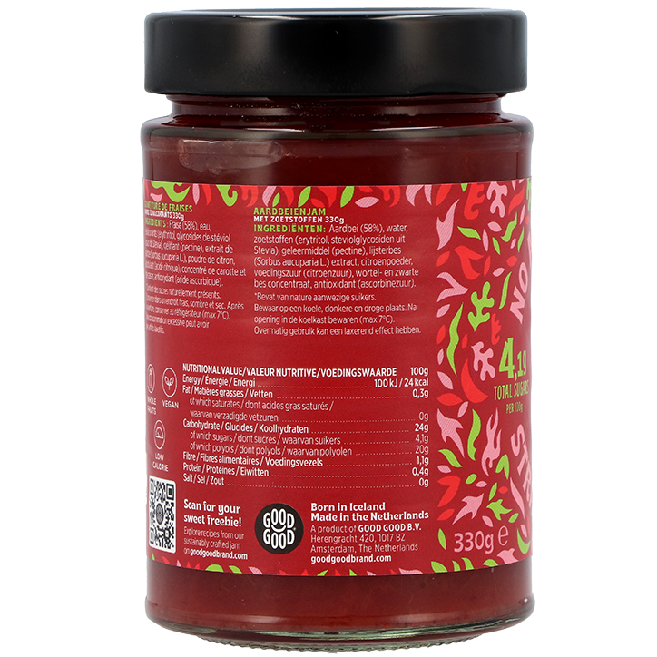 Good Good Sweet Jam Strawberry Met Stevia - 330g image 2