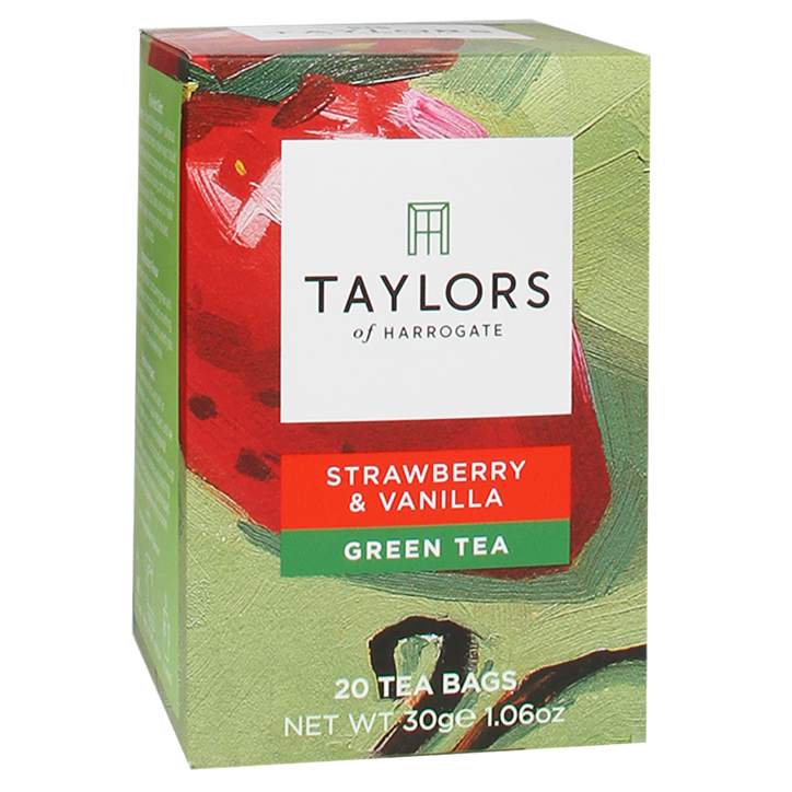 Taylors Of Harrogate Strawberry & Vanilla Green Tea (20 Theezakjes) image 1