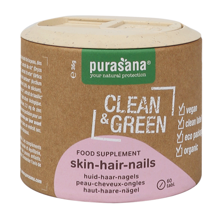 Purasana Clean & Green Skin Hair Nails Bio (60 Tabletten) image 1
