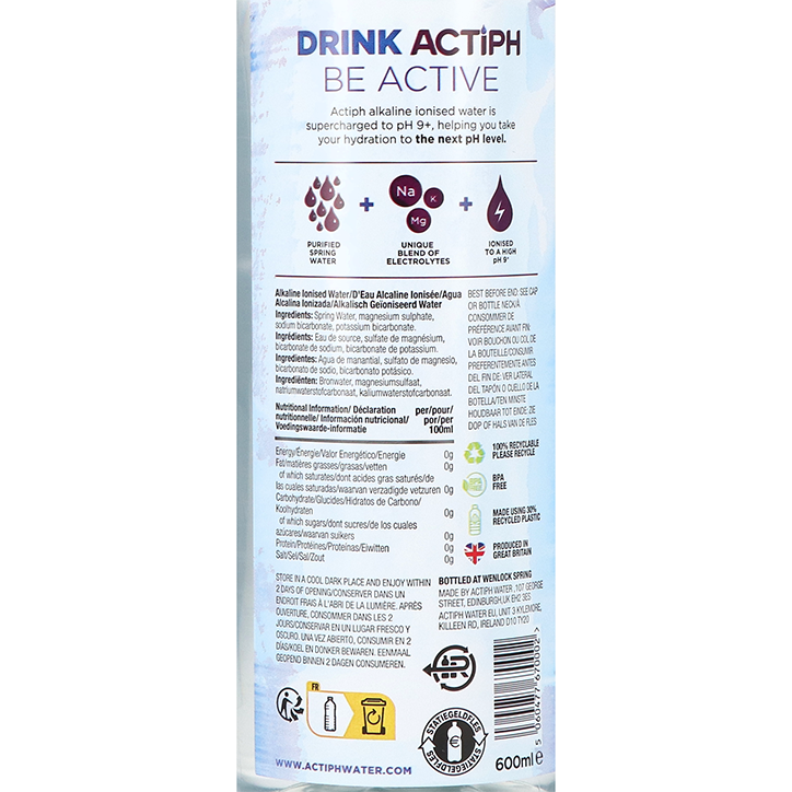 ActiPH Water Actiph Alkaline Water - 600ml image 2