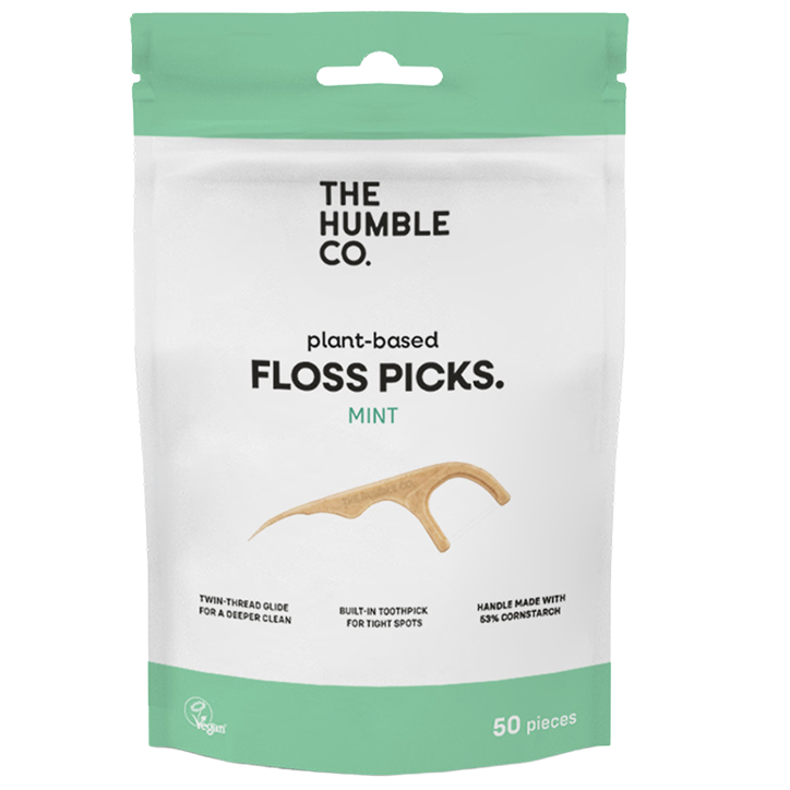 The Humble Co Floss Picks Mint - 50 stuks