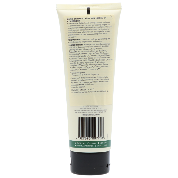 Sukin Hand and Nail Cream Lime & Coconut - 125ml image 2