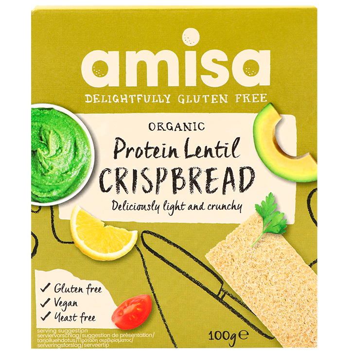 Amisa Crackers Protéinés aux Lentilles Bio - 100g image 1