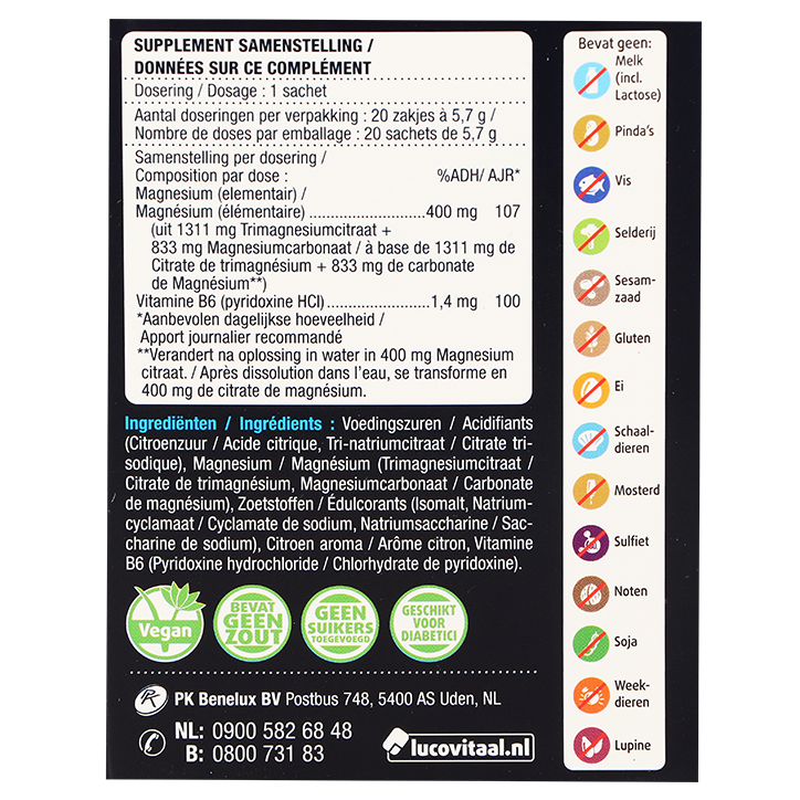 Lucovitaal Magnesium Forte, 400mg (20 Sachets) image 2