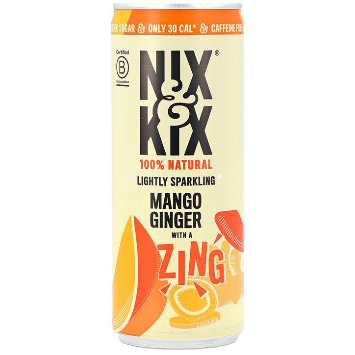 2e product 50% korting | Nix & Kix Lightly Sparkling Mango Ginger Drink - 250ml