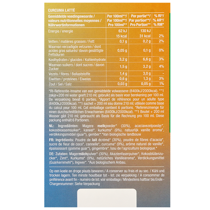 Purasana Curcuma Latte - 6 sachets image 3