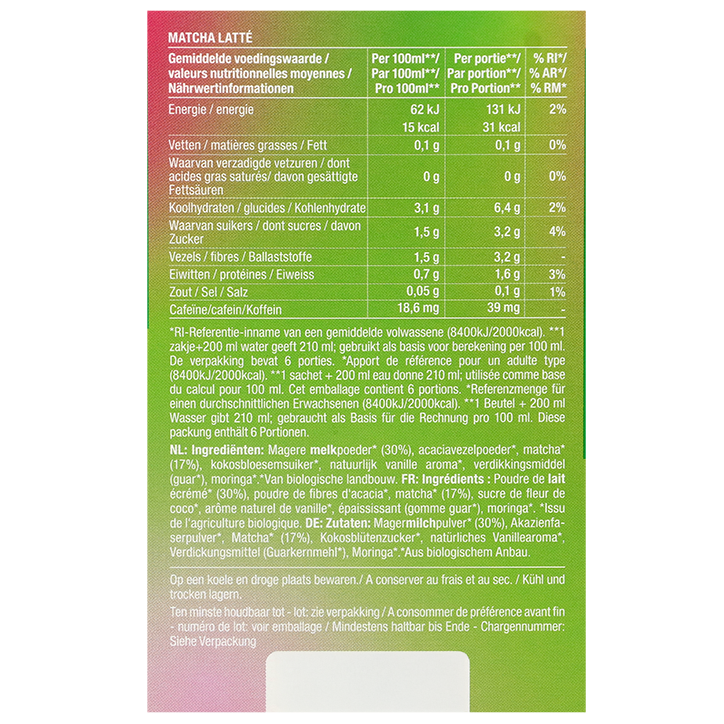 Purasana Matcha Latte - 6 sachets image 3