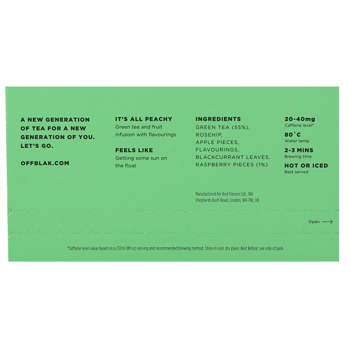 OFFBLAK Tea It's All Peachy Groene Thee - 12 theezakjes image 3