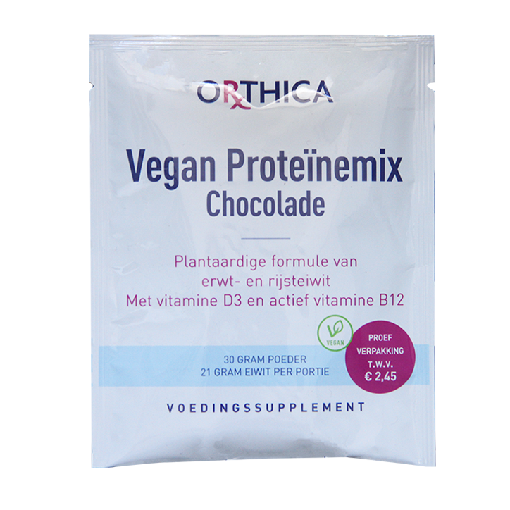 Orthica Vegan Proteïnemix Chocolade - 1 Portie (30gr) image 1