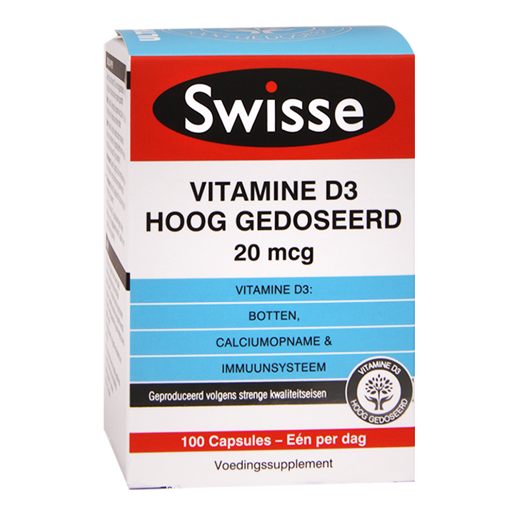 Swisse Ultiplus Vitamine D3 Hooggedoseerd, 20 mcg (100 Capsules) image 1