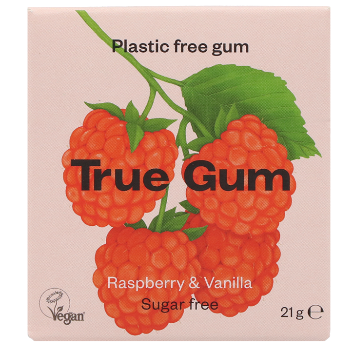 True Gum Raspberry & Vanilla Kauwgom - 21g-1