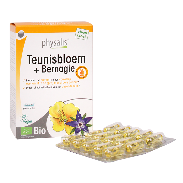Physalis Teunisbloem + Bernagie Bio (60 Capsules)