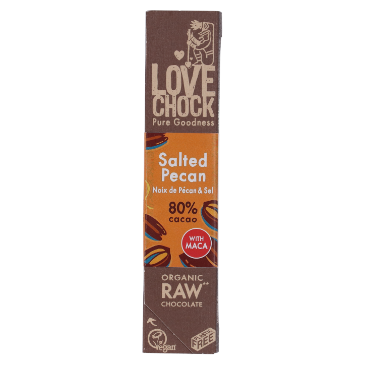 Lovechock Noix de Pécan et Sel 80% Cacao avec Maca - 40g-1