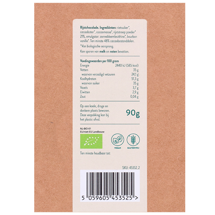 Holland & Barrett Glutenvrije & Vegan Chocoladeletter 48% Cacao - 90 g image 3