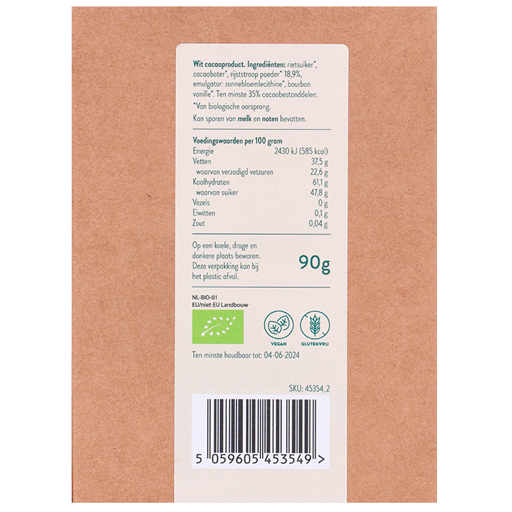 Holland & Barrett Glutenvrije & Vegan Chocoladeletter 35% Cacao - 90 g image 3