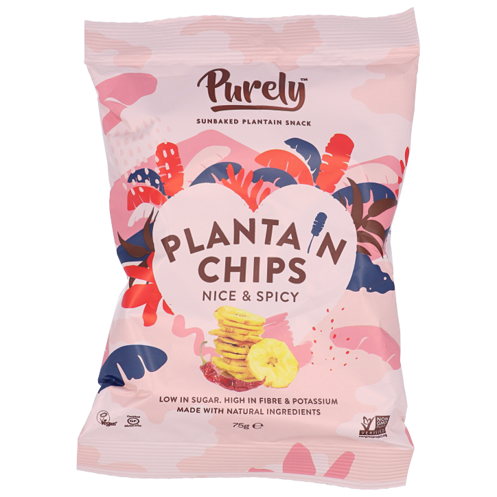 Purely Chips de Bananes Plantain au Épices - 75 g-1