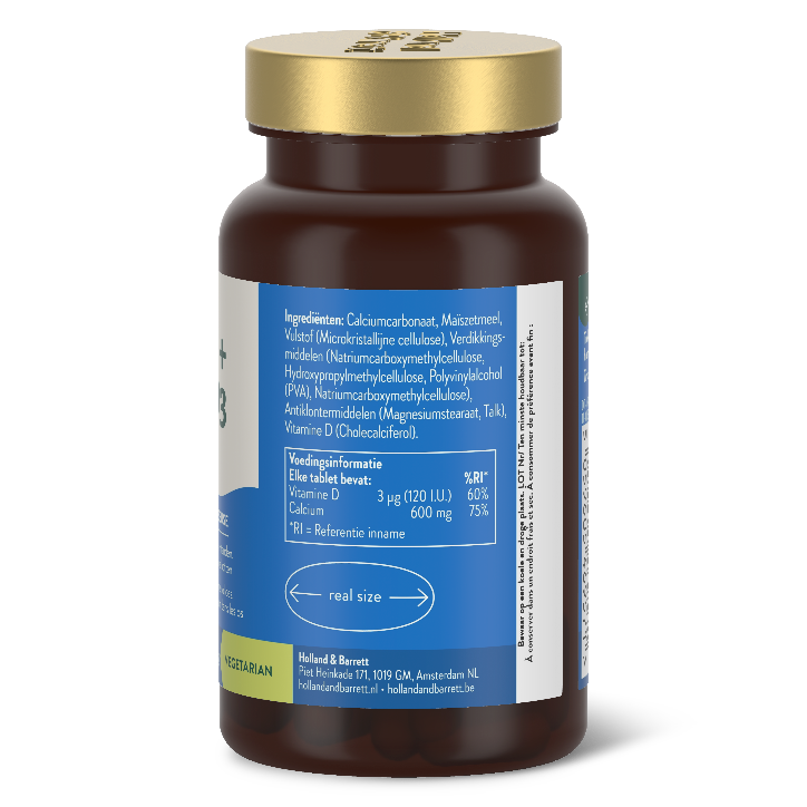 Holland & Barrett Calcium 600mg & Vitamin D 60 Tablets image 2