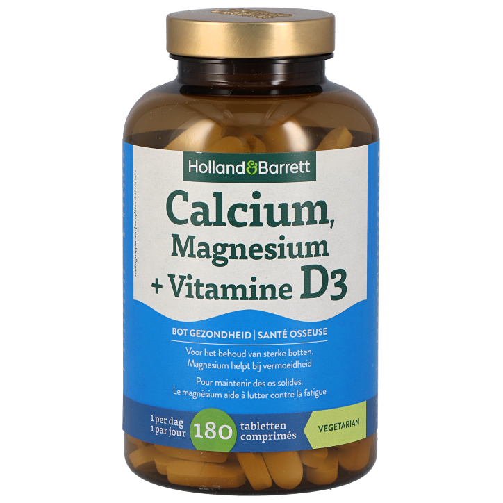 Holland & Barrett Calcium, Magnésium + Vitamine D3 - 180 comprimés-1