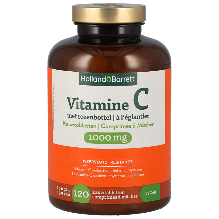 Holland & Barrett Vitamine C 1000mg + Églantier - 120 comprimés à mâcher-1
