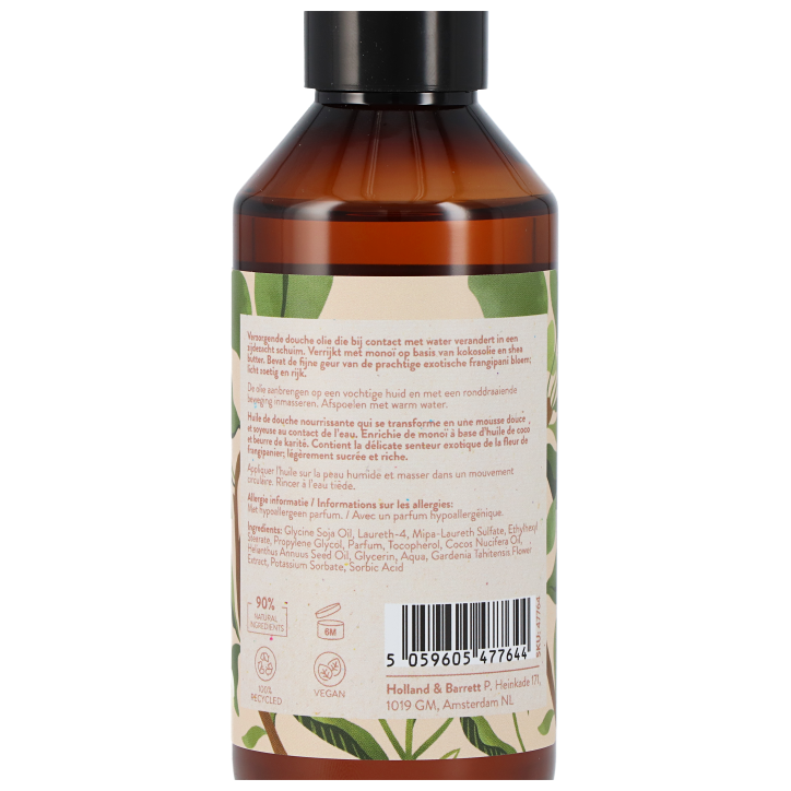 De Tuinen Wellness Monoï & Frangipani Doucheolie - 150ml image 2