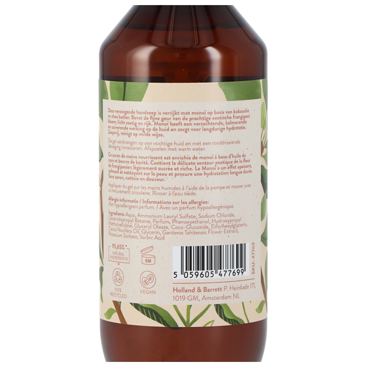 De Tuinen Wellness Monoï & Frangipani Handzeep - 250ml image 2