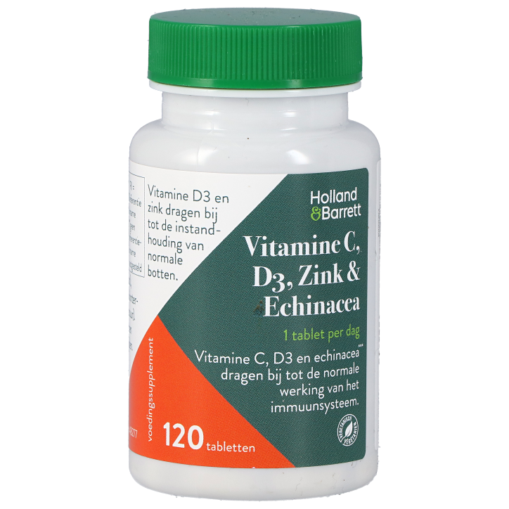 Holland & Barrett Vitamine C, D3, Zink en Echinacea (120 Tabletten)-1