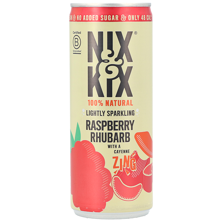 2e product 50% korting | Nix & Kix Lightly Sparkling Raspberry Rhubarb Drink - 250ml