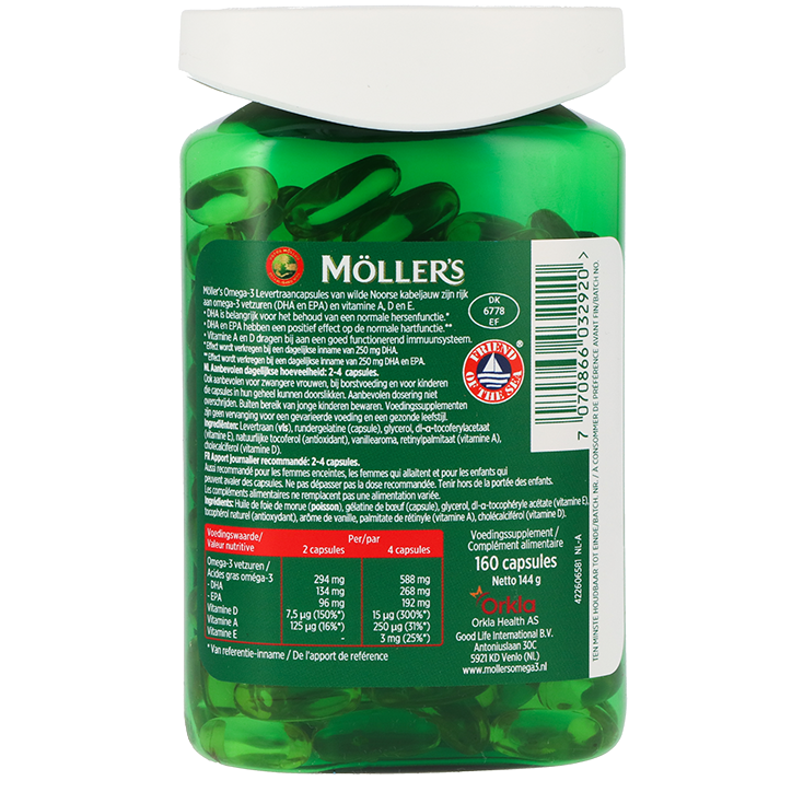 Möller's Omega-3 Levertraan Capsules - 160 capsules image 2