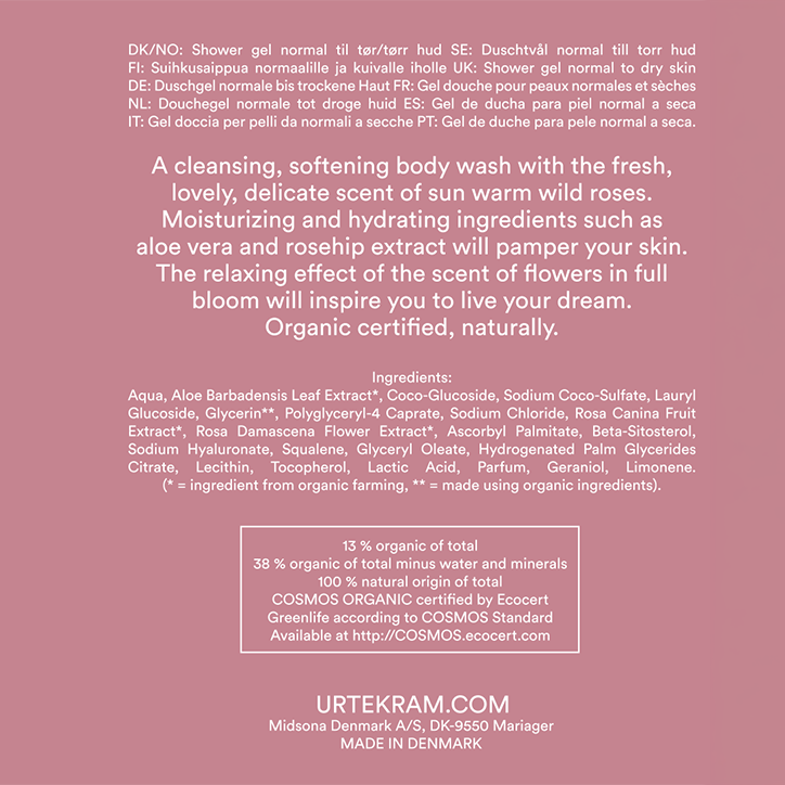 Urtekram Body Wash Soft Wild Rose - 200ml image 2