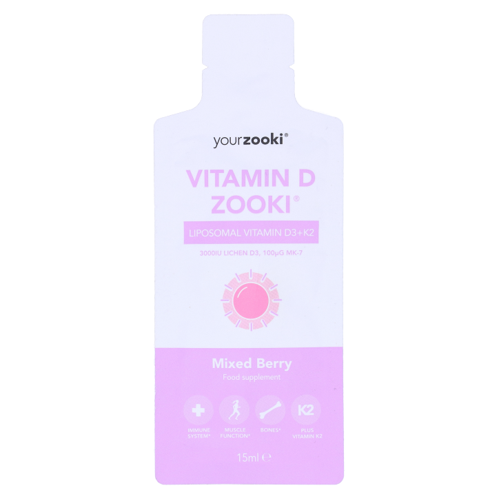YourZooki Liposomal Vitamin D3 3000IU & K2 100UG Mixed Berry Flavour 15ml (1 zakje) image 1