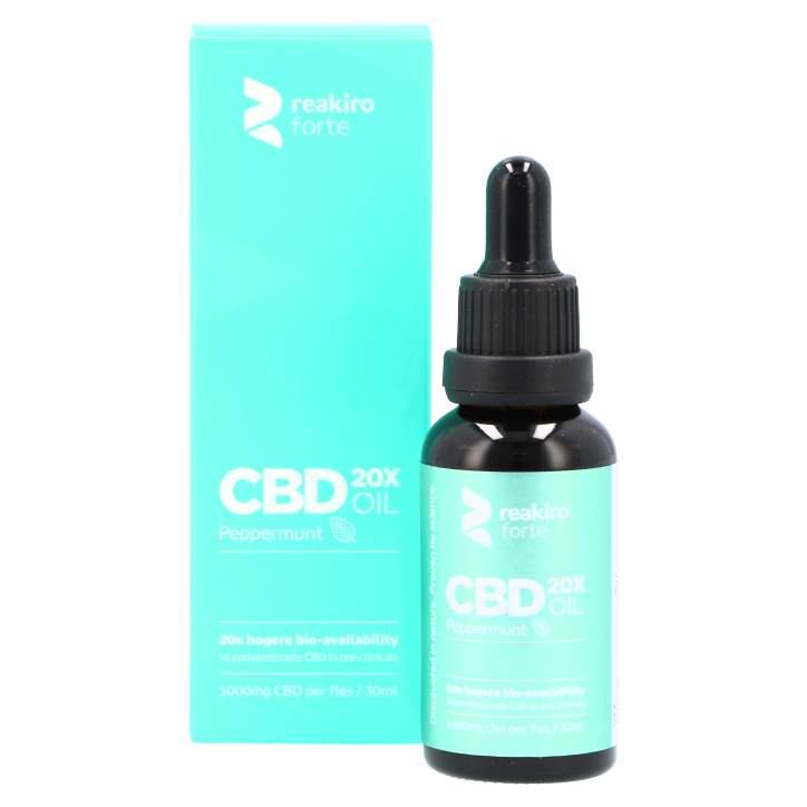 Reakiro Forte CBD Olie Pepermunt 1000mg CBD - 30ml image 1