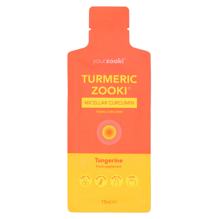 YourZooki Turmeric Zooki Micellar Curcumin 750mg Tangerine Flavour 15ml (1 zakje) image 1