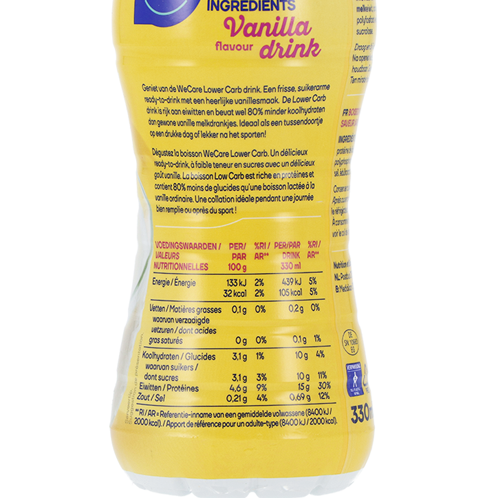 WeCare Lower Carb Vanilla flavour drink - 330ml image 2