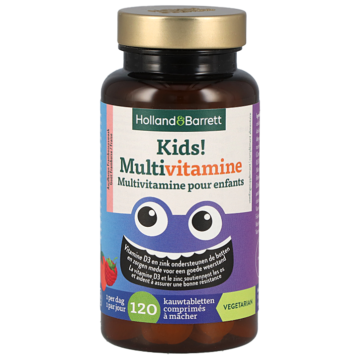 Holland & Barrett Kids! Multivitamine Aardbei / Framboos - 120 tabletten image 1
