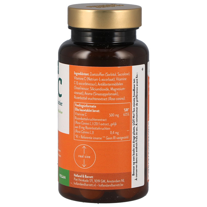 Holland & Barrett Vitamine C Met Rozenbottel 500mg - 60 kauwtabletten image 2